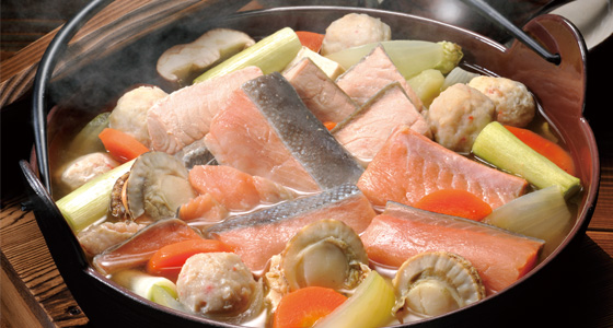 鮭を使った料理　石狩鍋